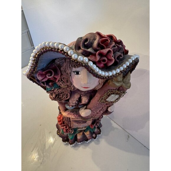 Amy Shimek Handcrafted Jewish Girl Figurine w/ Torah - Bat Mitzvah Gift Signed - Picture 6 of 11